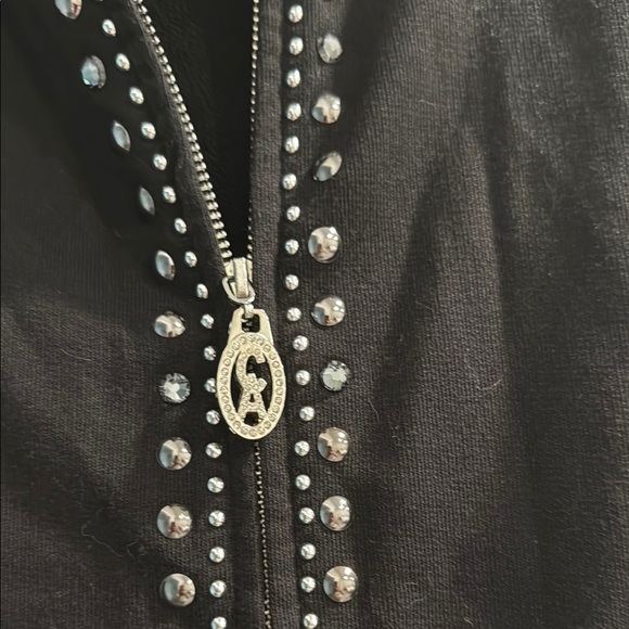 Christine Alexander Sleeveless Vest with Studded Zipper sz s - Picture 3 of 5